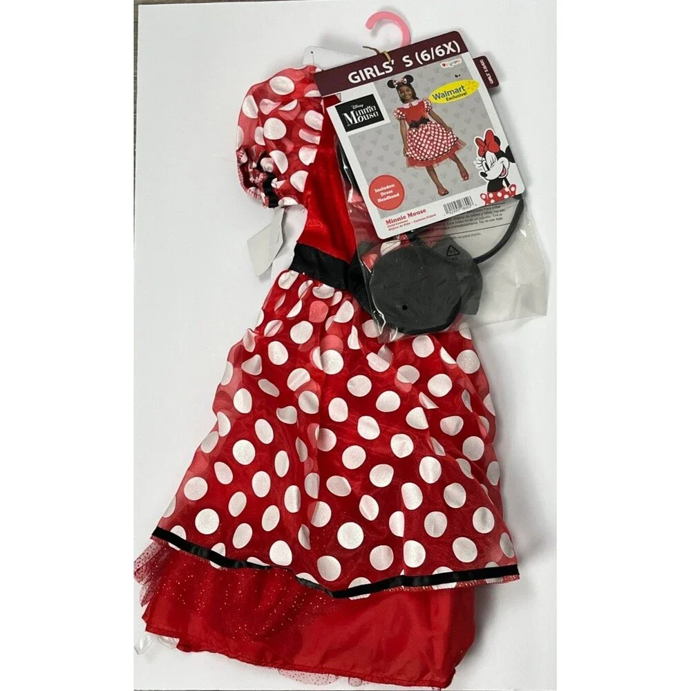 Disney Minnie Mouse Dress Up Ear Headband Party Play Costume Girl Small 6 6X NWT